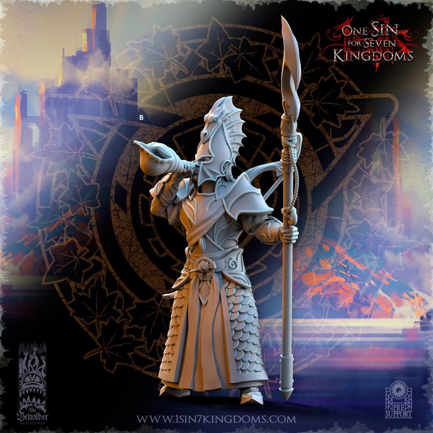 SilverMoor Elf Ilithien Command unit | The Beholder Miniatures | Compatible with D&D/AoS | Fantasy | Tabletop RPG
