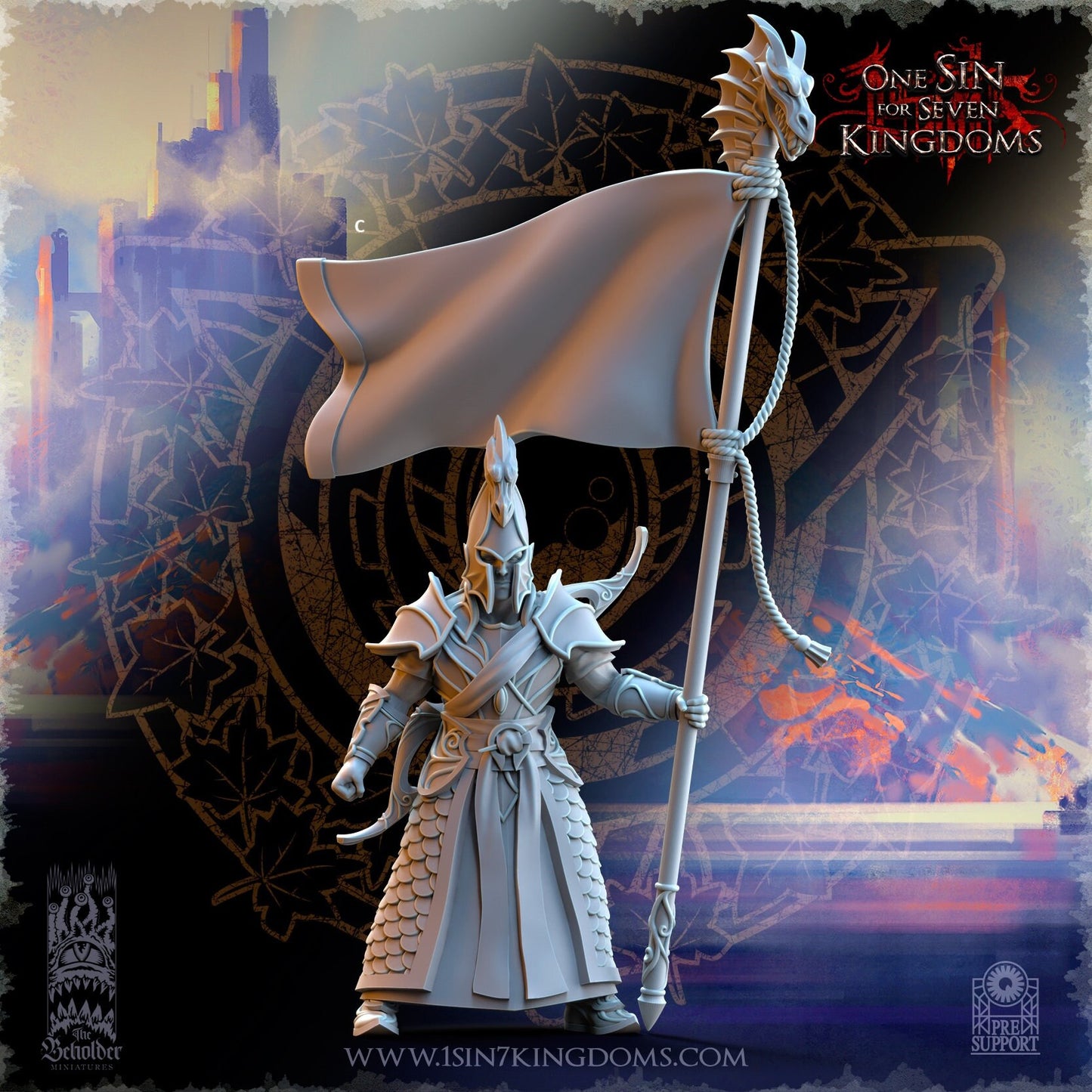 SilverMoor Elf Ilithien Command unit | The Beholder Miniatures | Compatible with D&D/AoS | Fantasy | Tabletop RPG