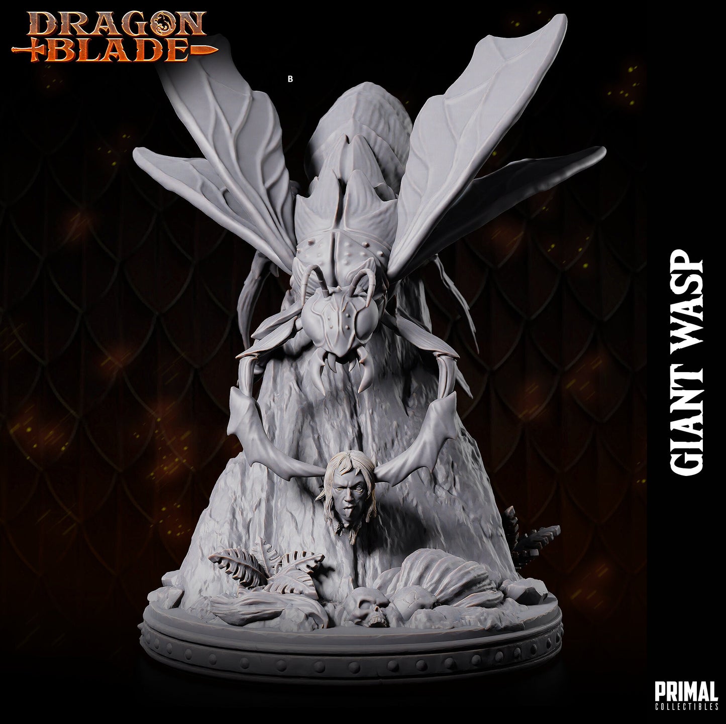 Giant Wasp Miniature | Primal Collectibles | Compatible with D&D/AoS | Fantasy