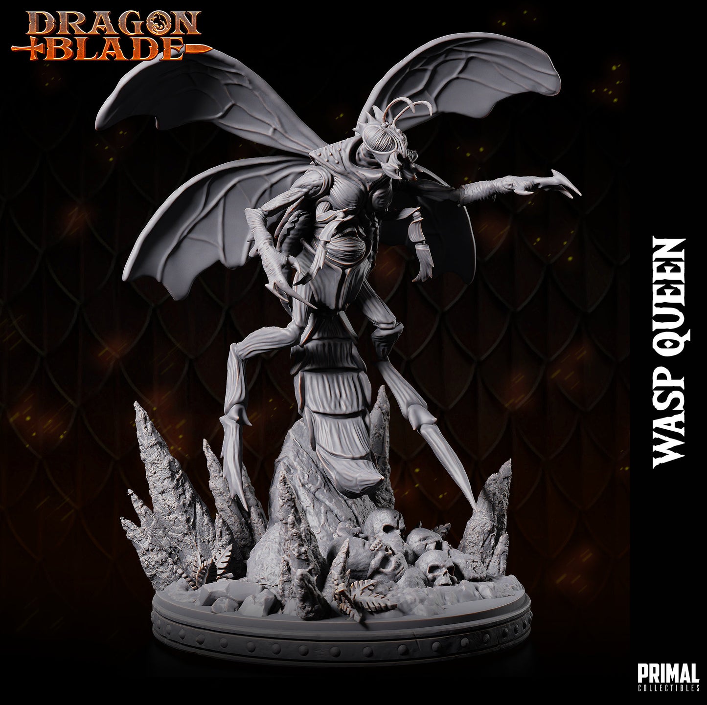 Giant Queen Wasp Miniature | Primal Collectibles | Compatible with D&D/AoS | Fantasy