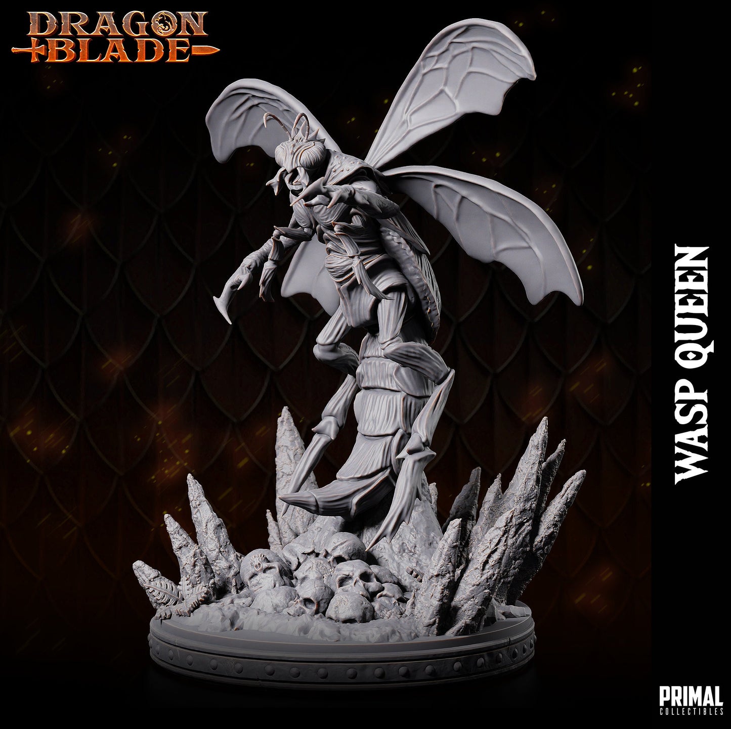 Giant Queen Wasp Miniature | Primal Collectibles | Compatible with D&D/AoS | Fantasy