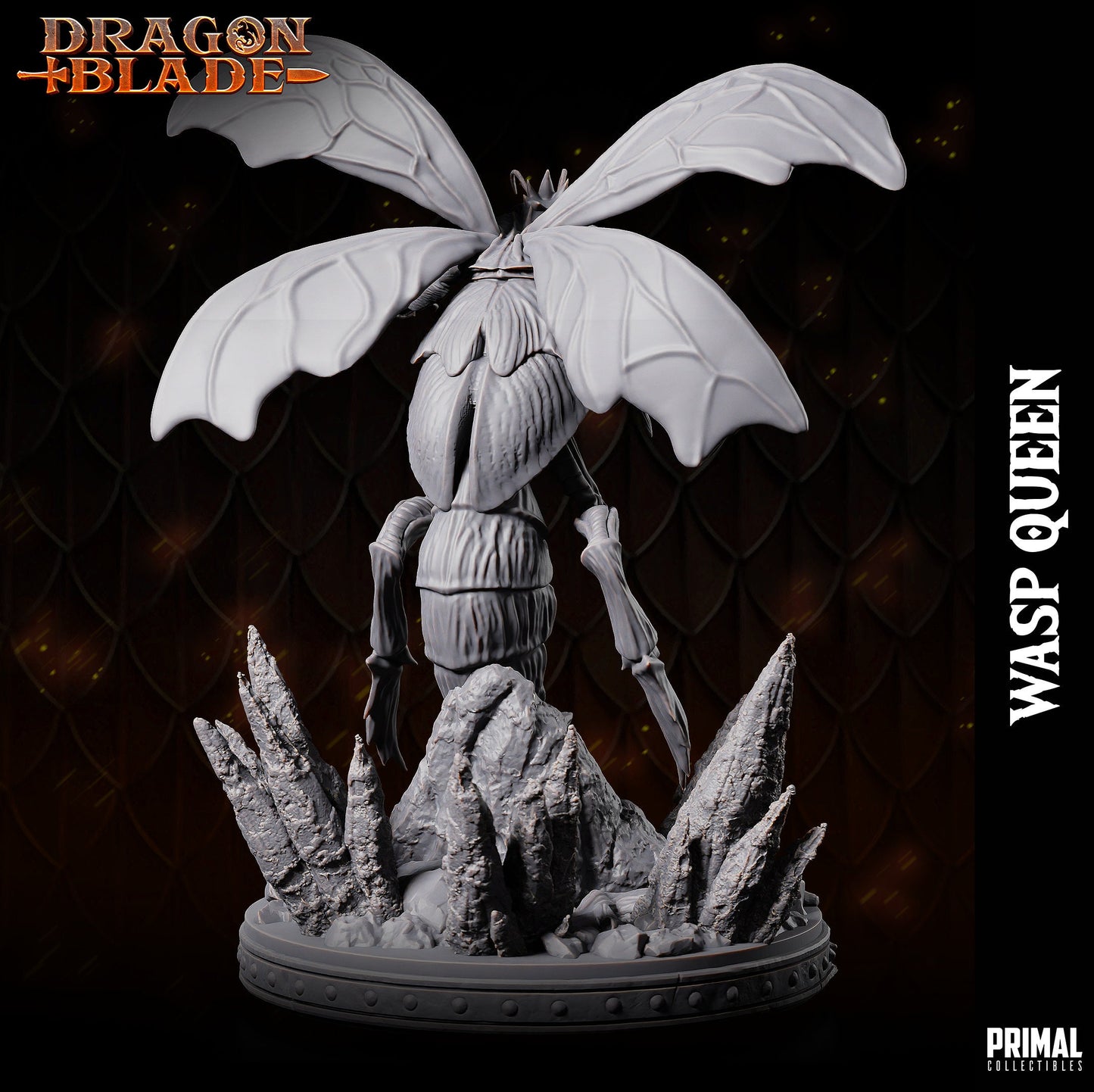 Giant Queen Wasp Miniature | Primal Collectibles | Compatible with D&D/AoS | Fantasy