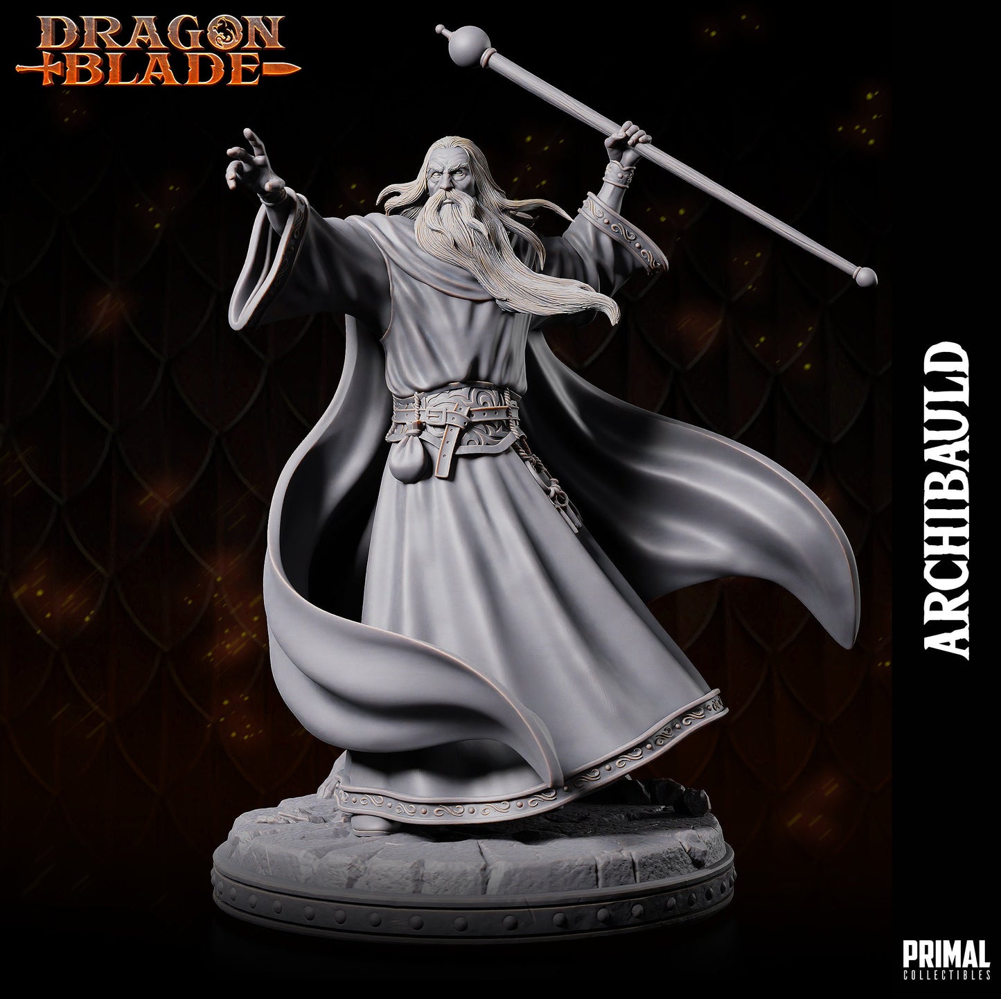 Wizard Archibauld | Primal Collectibles | Compatible with D&D/AoS | Fantasy
