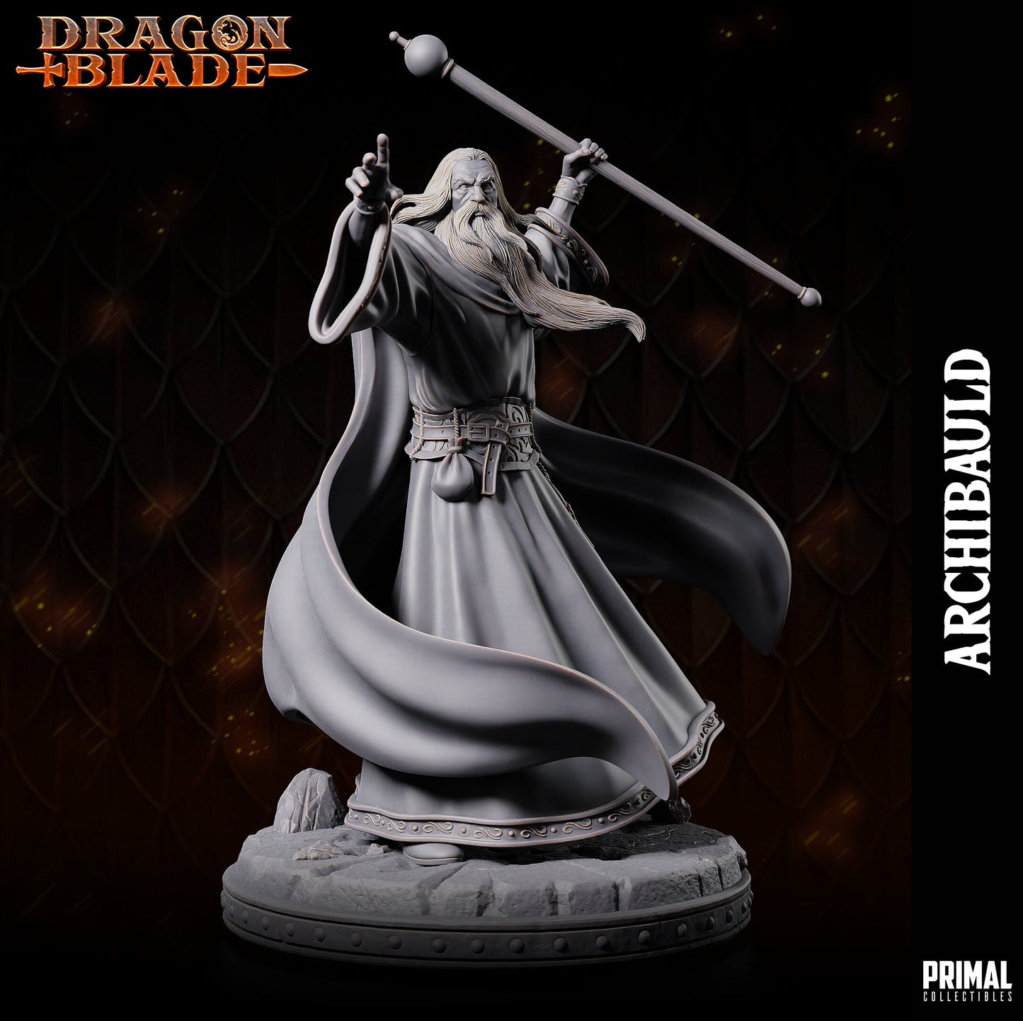 Wizard Archibauld | Primal Collectibles | Compatible with D&D/AoS | Fantasy