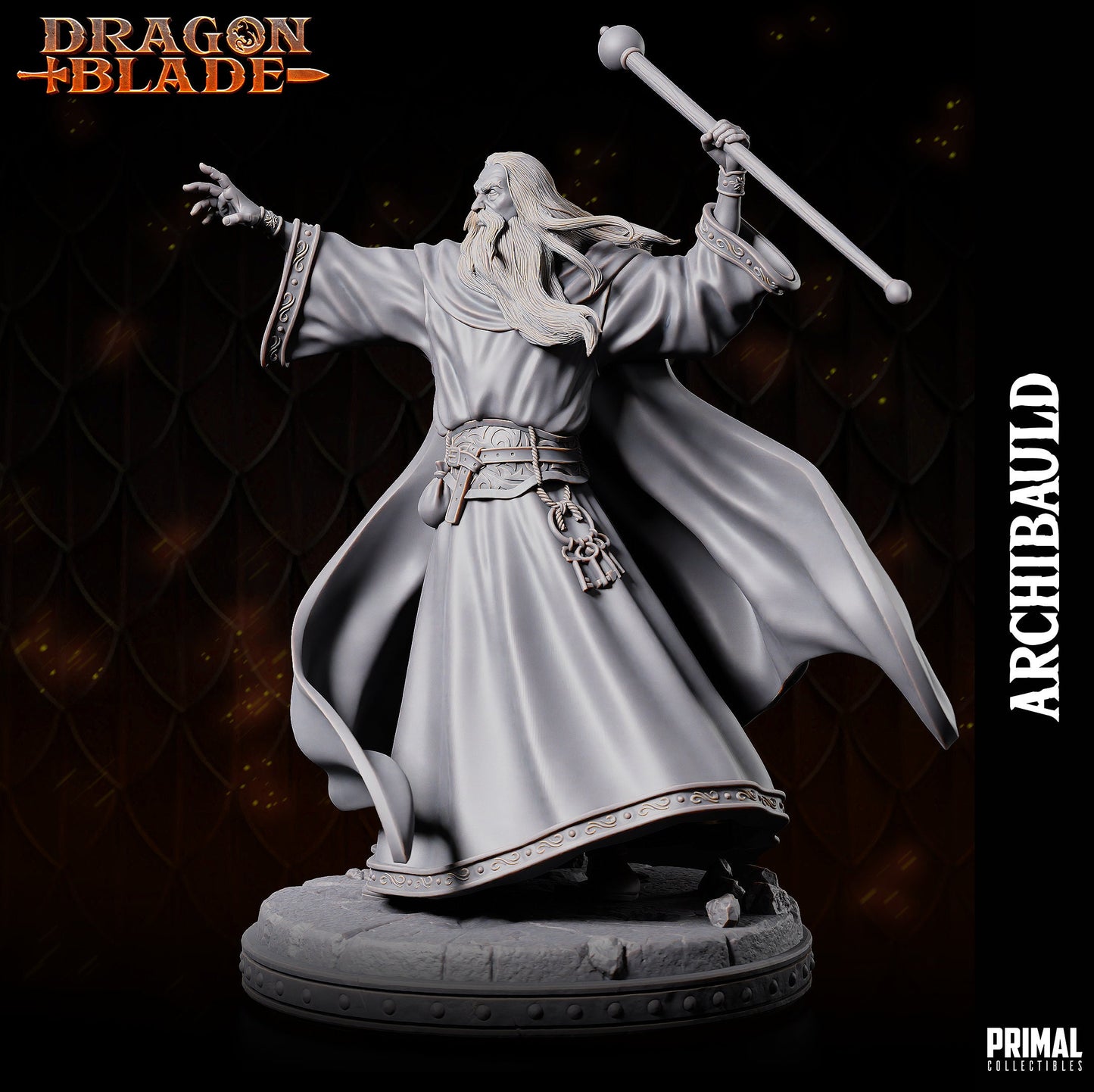Wizard Archibauld | Primal Collectibles | Compatible with D&D/AoS | Fantasy