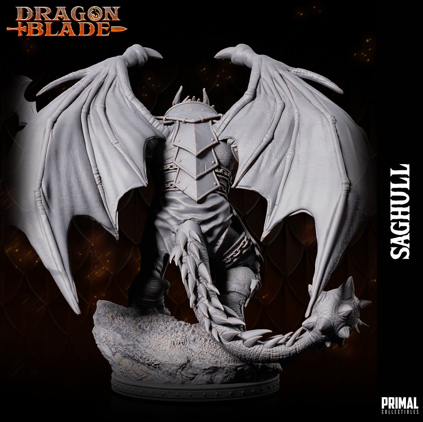 Draconian Warlord Saghull | Primal Collectibles | Compatible with D&D/AoS | Fantasy