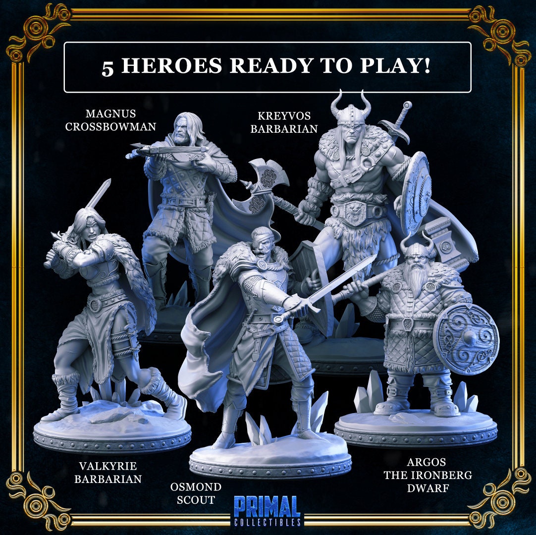 Masters of Dungeon Quest Expansion Freezing Darkness | Full Set | Primal Collectibles | Compatible with D&D/AoS | Fantasy