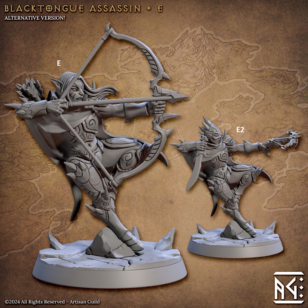 Elf Assassin Blacktongue | Artisan Guild Miniatures | Compatible with D&D/AoS | Fantasy | Tabletop RPG