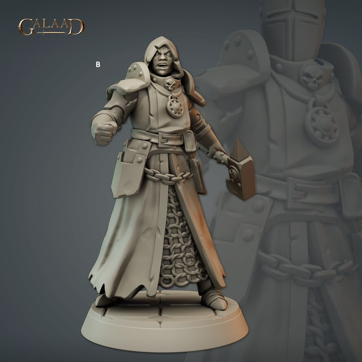 Priest Warrior | Galaad Miniatures | Compatible with D&D/AoS | Fantasy | Tabletop RPG