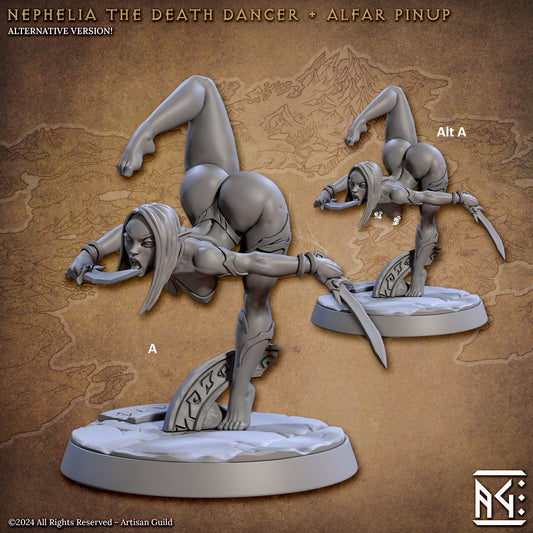 Female Elf Nephelia the Death Dancer | Artisan Guild Miniatures | Compatible with D&D/AoS | Fantasy | Tabletop RPG