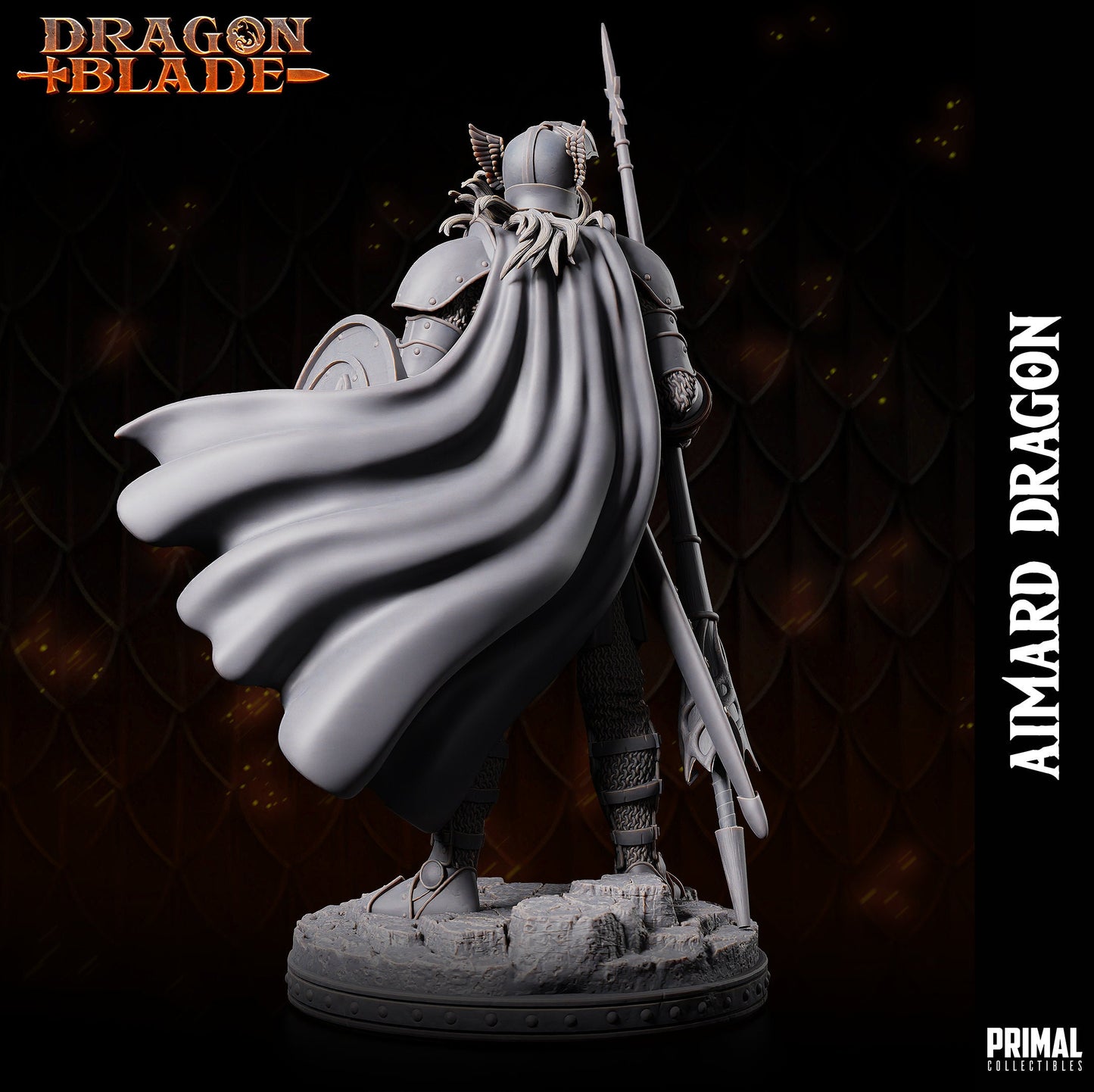 Human Fighter Aimard Dragon | Primal Collectibles | Compatible with D&D/AoS | Fantasy