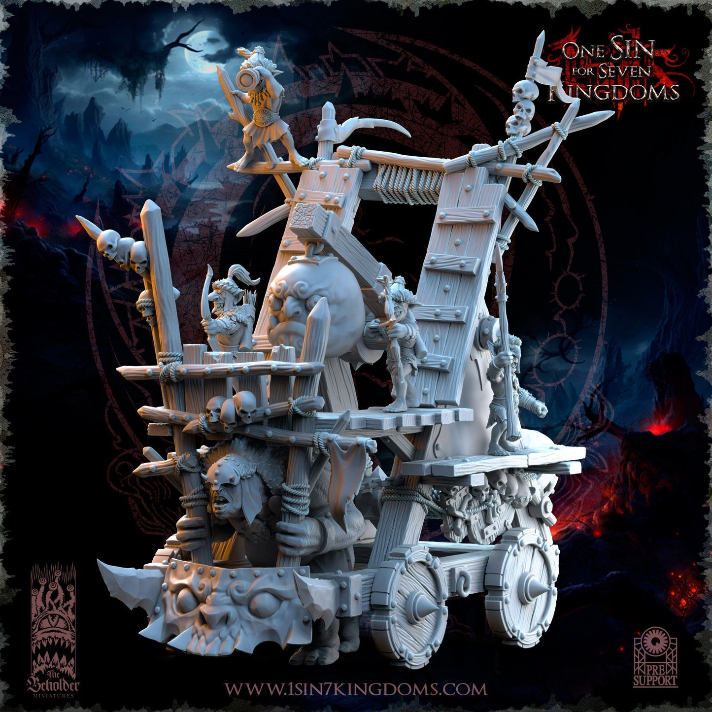 Desert Goblin Catapult | The Beholder Miniatures | Compatible with D&D/AoS | Fantasy | Tabletop RPG