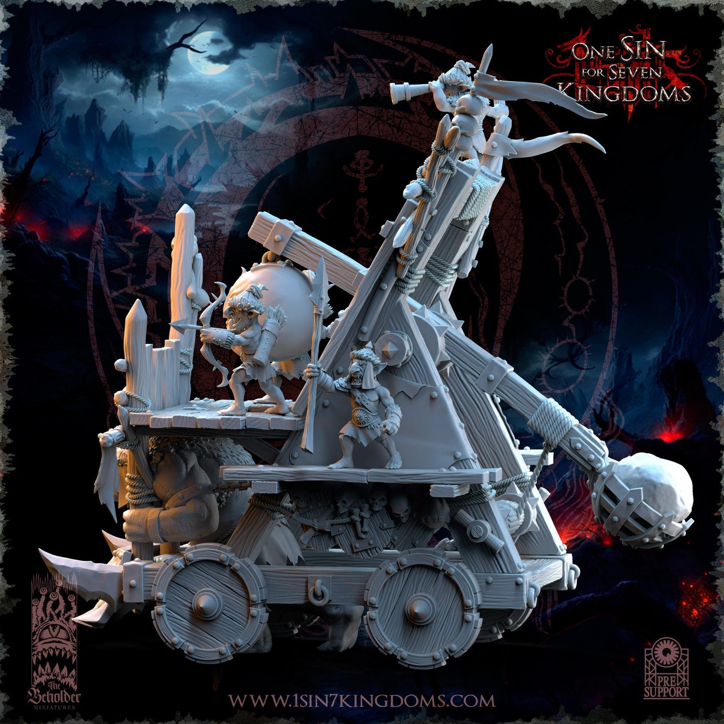 Desert Goblin Catapult | The Beholder Miniatures | Compatible with D&D/AoS | Fantasy | Tabletop RPG