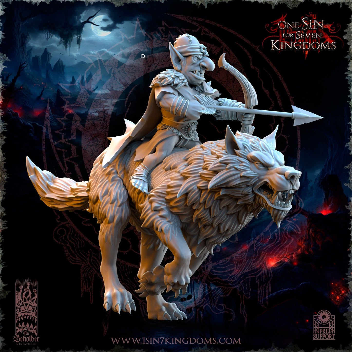 Goblin Desert Wolf Rider Archer | The Beholder Miniatures | Compatible with D&D/AoS | Fantasy | Tabletop RPG