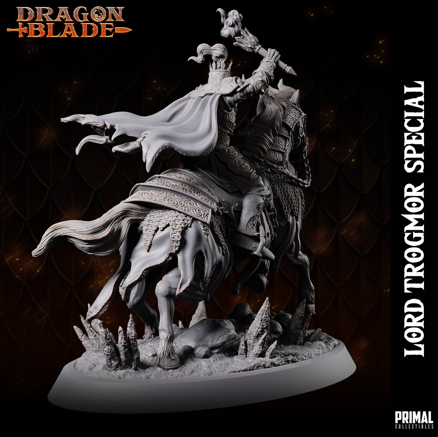 Lord Trogmor on Horse | Primal Collectibles | Compatible with D&D/AoS | Fantasy