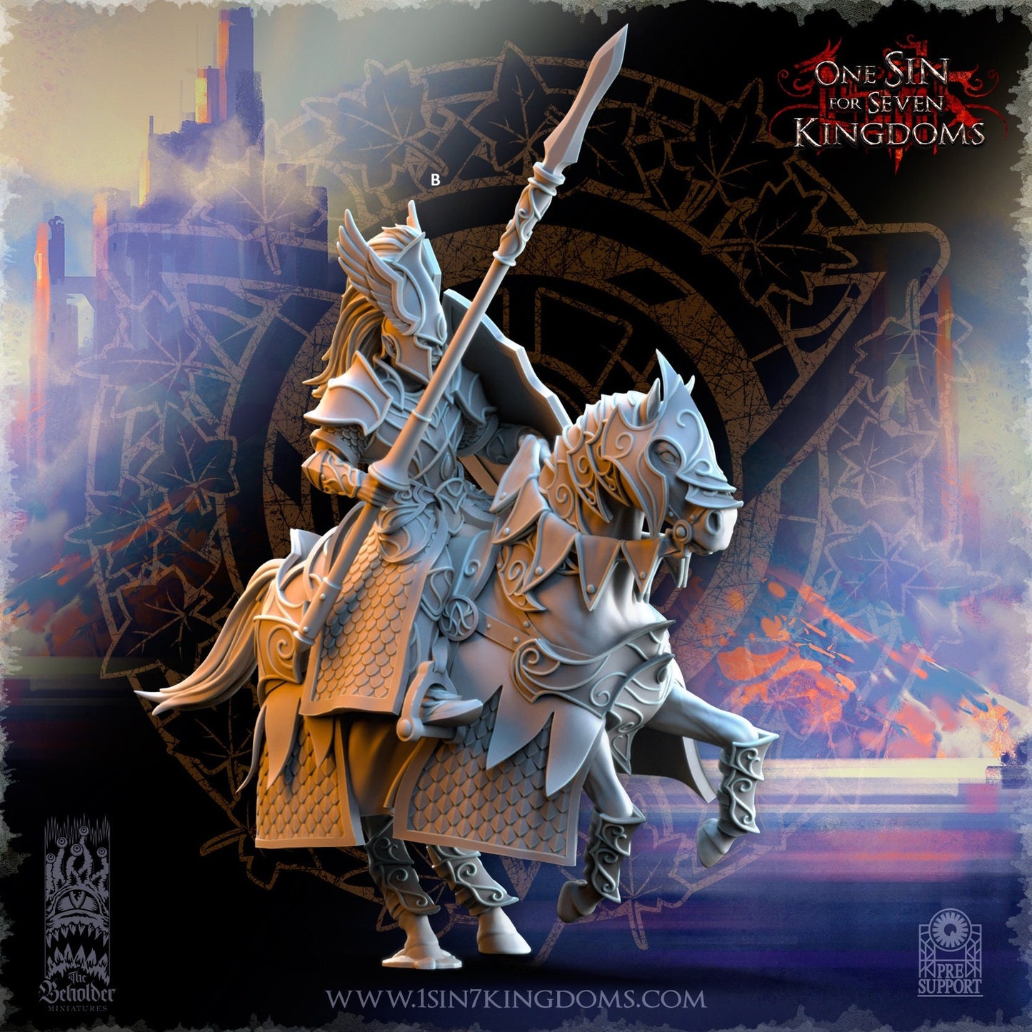 Knights of Ashur Lancer | The Beholder Miniatures | Compatible with D&D/AoS | Fantasy | Tabletop RPG