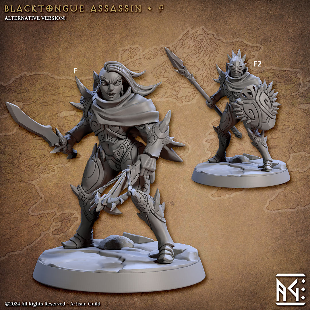Elf Assassin Blacktongue | Artisan Guild Miniatures | Compatible with D&D/AoS | Fantasy | Tabletop RPG