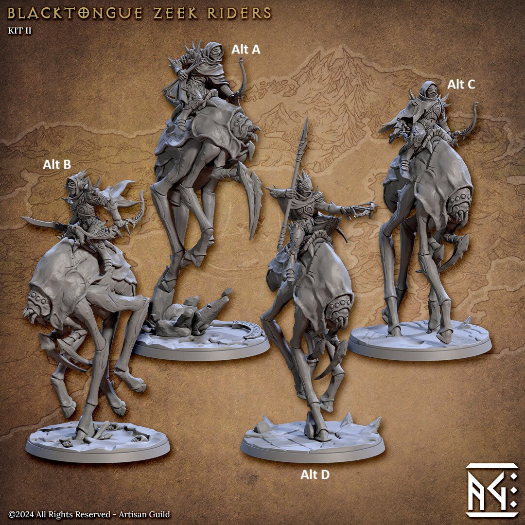 Zeek Riders Blacktongue | Artisan Guild Miniatures | Compatible with D&D/AoS | Fantasy | Tabletop RPG