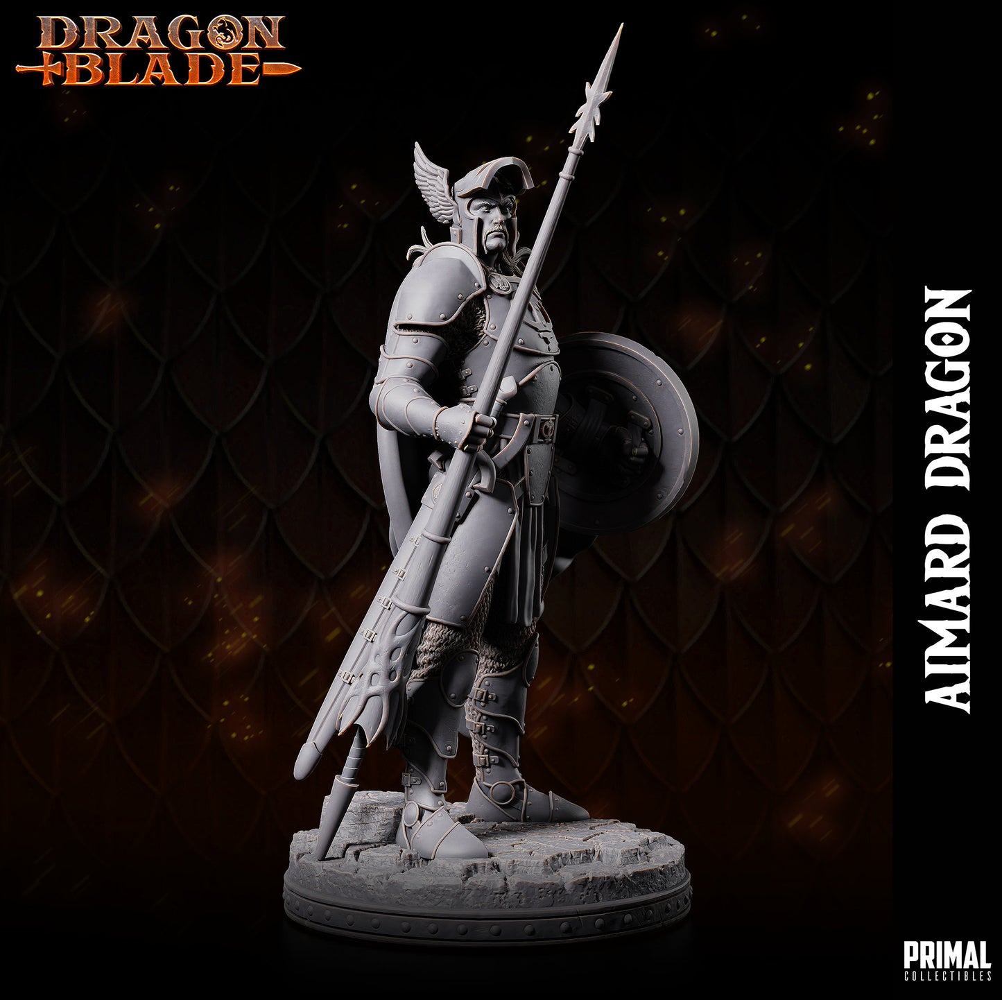Human Fighter Aimard Dragon | Primal Collectibles | Compatible with D&D/AoS | Fantasy