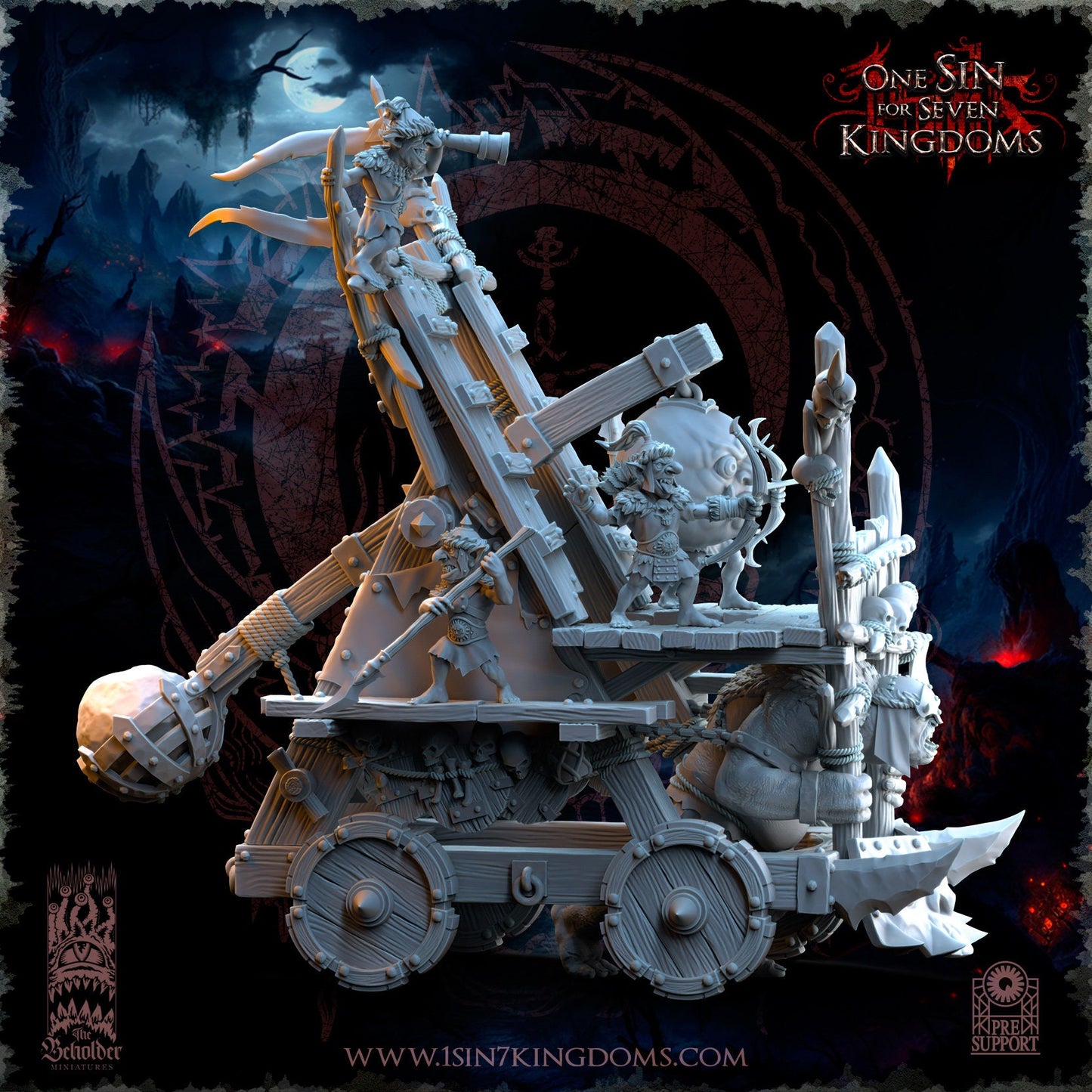 Desert Goblin Catapult | The Beholder Miniatures | Compatible with D&D/AoS | Fantasy | Tabletop RPG