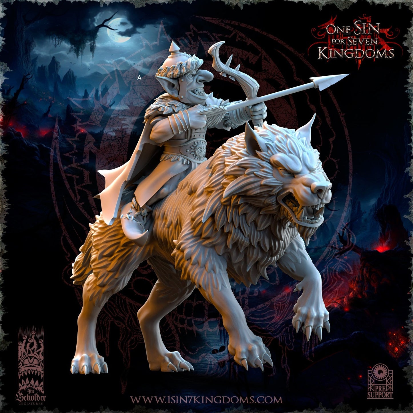 Goblin Desert Wolf Rider Archer | The Beholder Miniatures | Compatible with D&D/AoS | Fantasy | Tabletop RPG