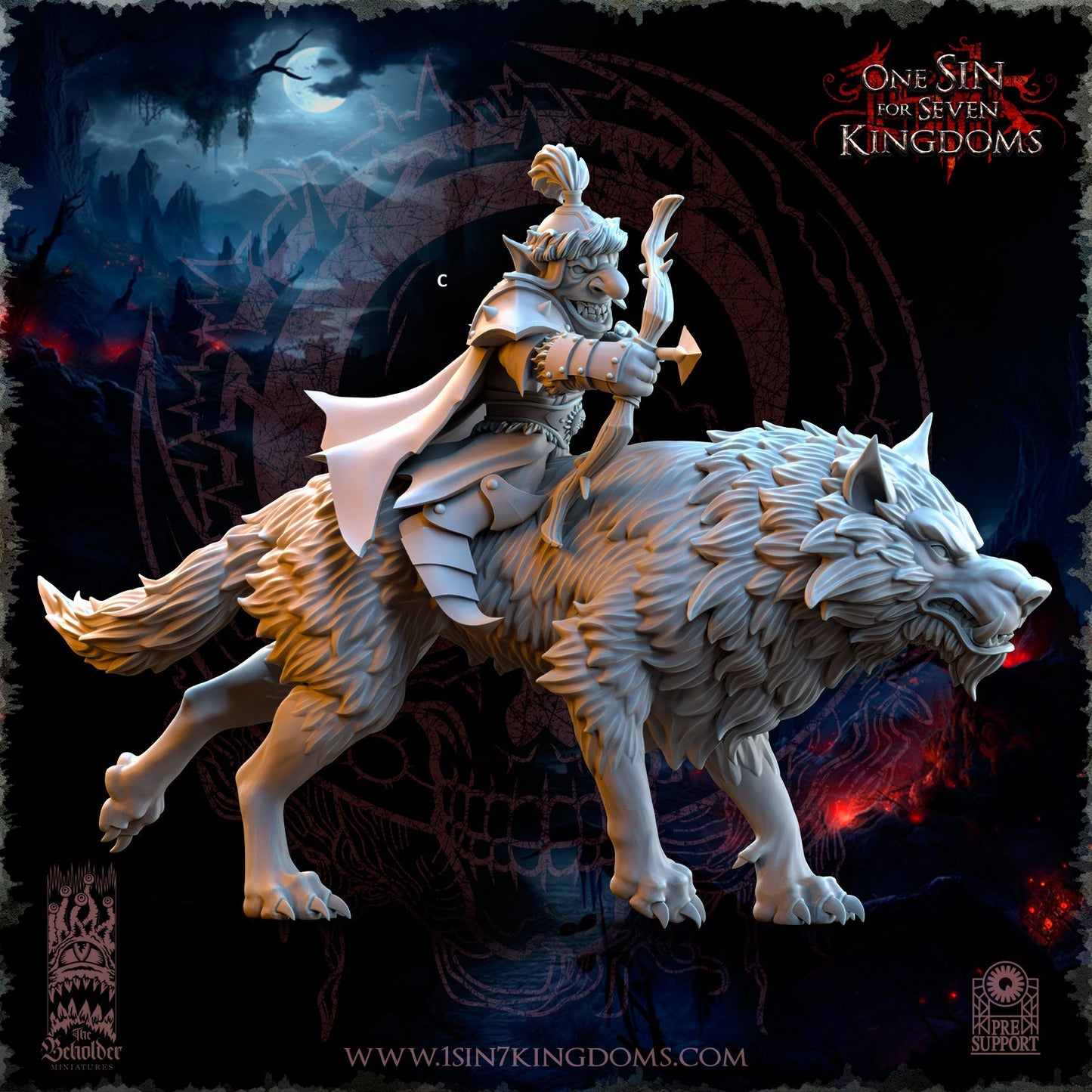 Goblin Desert Wolf Rider Archer | The Beholder Miniatures | Compatible with D&D/AoS | Fantasy | Tabletop RPG