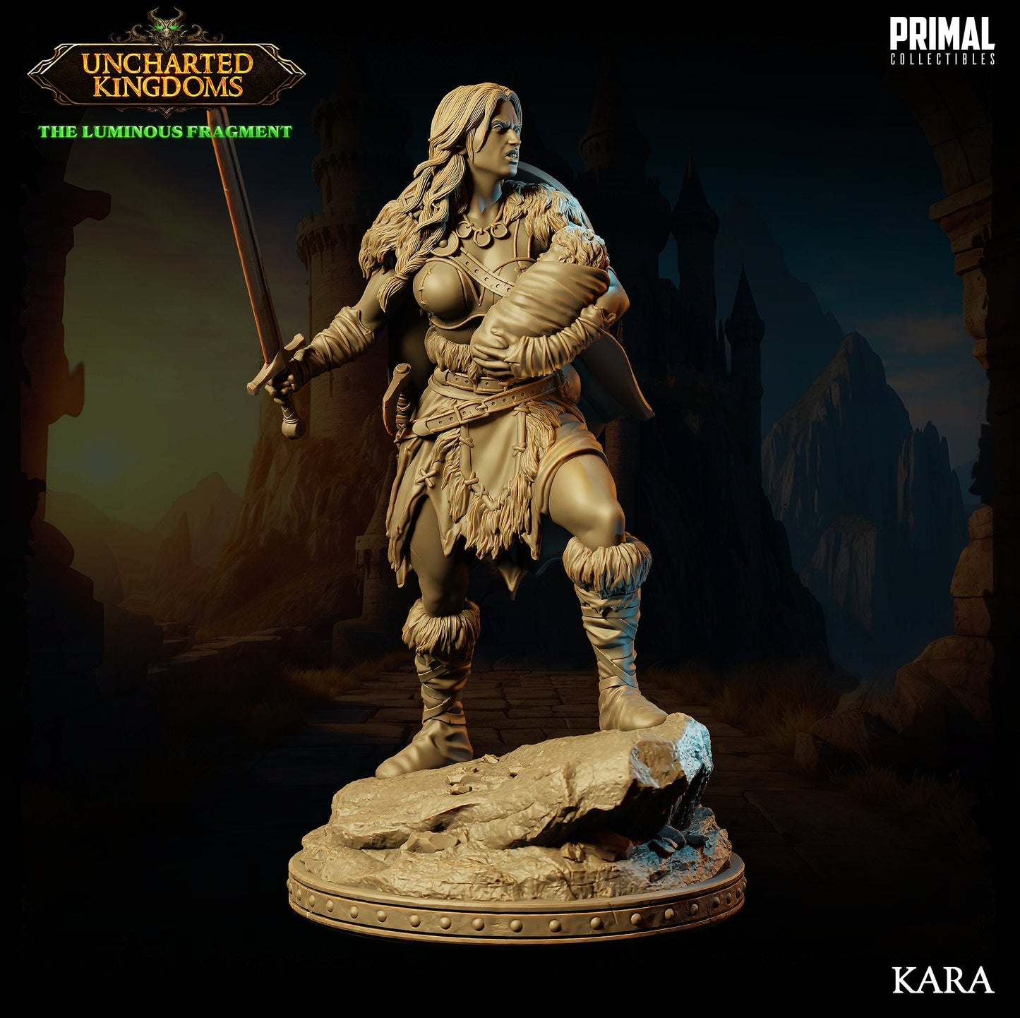 Human Barbarian Male/Female | Primal Collectibles | Compatible with D&D/AoS | Fantasy