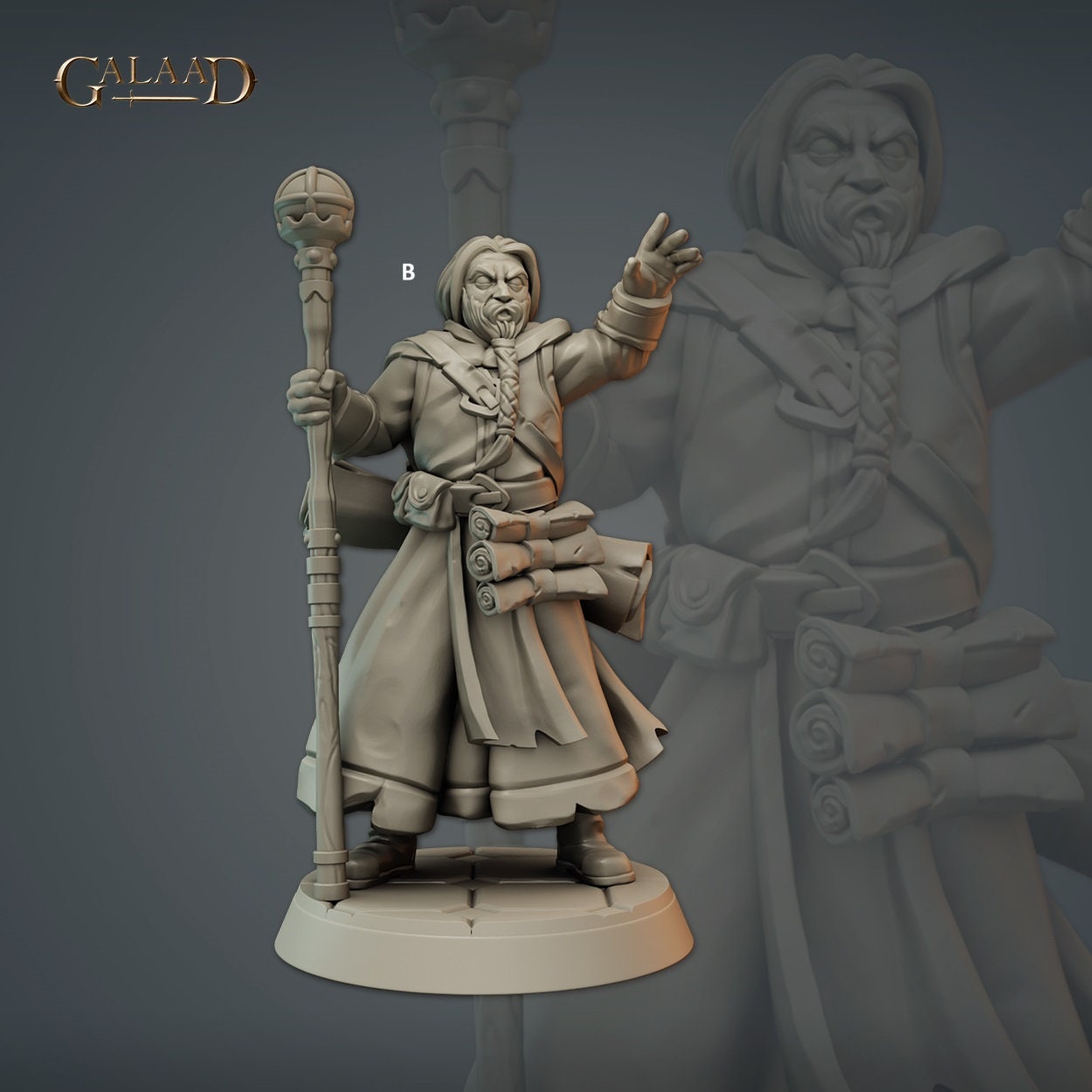 Priest Wizard | Galaad Miniatures | Compatible with D&D/AoS | Fantasy | Tabletop RPG