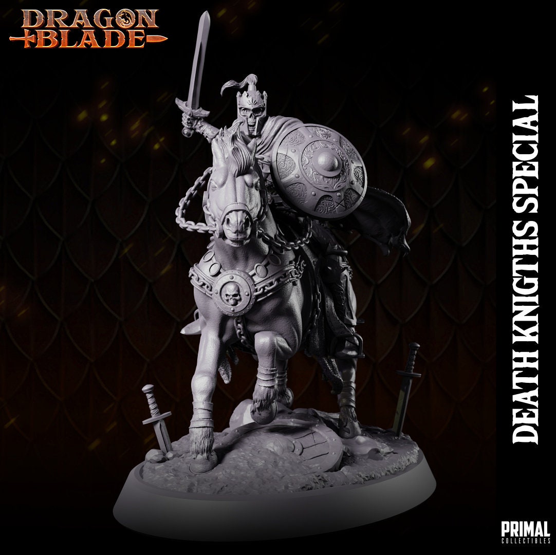 Death Knight on Horse | Primal Collectibles | Compatible with D&D/AoS | Fantasy