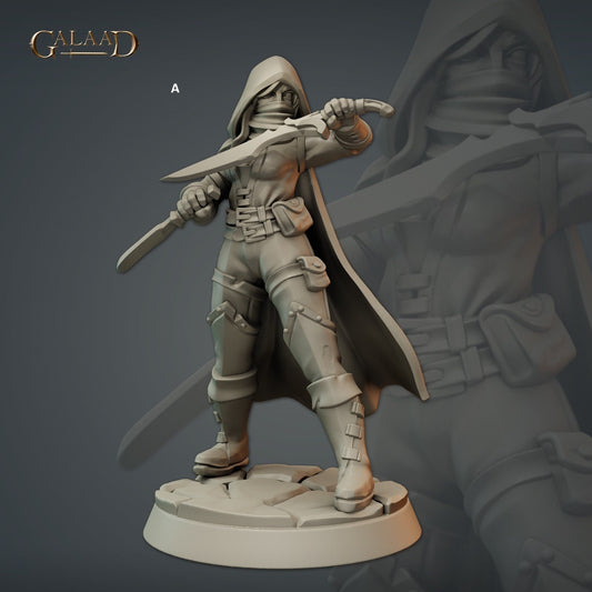 Female Thieves Guild Member | Galaad Miniatures | Compatible with D&D/AoS | Fantasy | Tabletop RPG