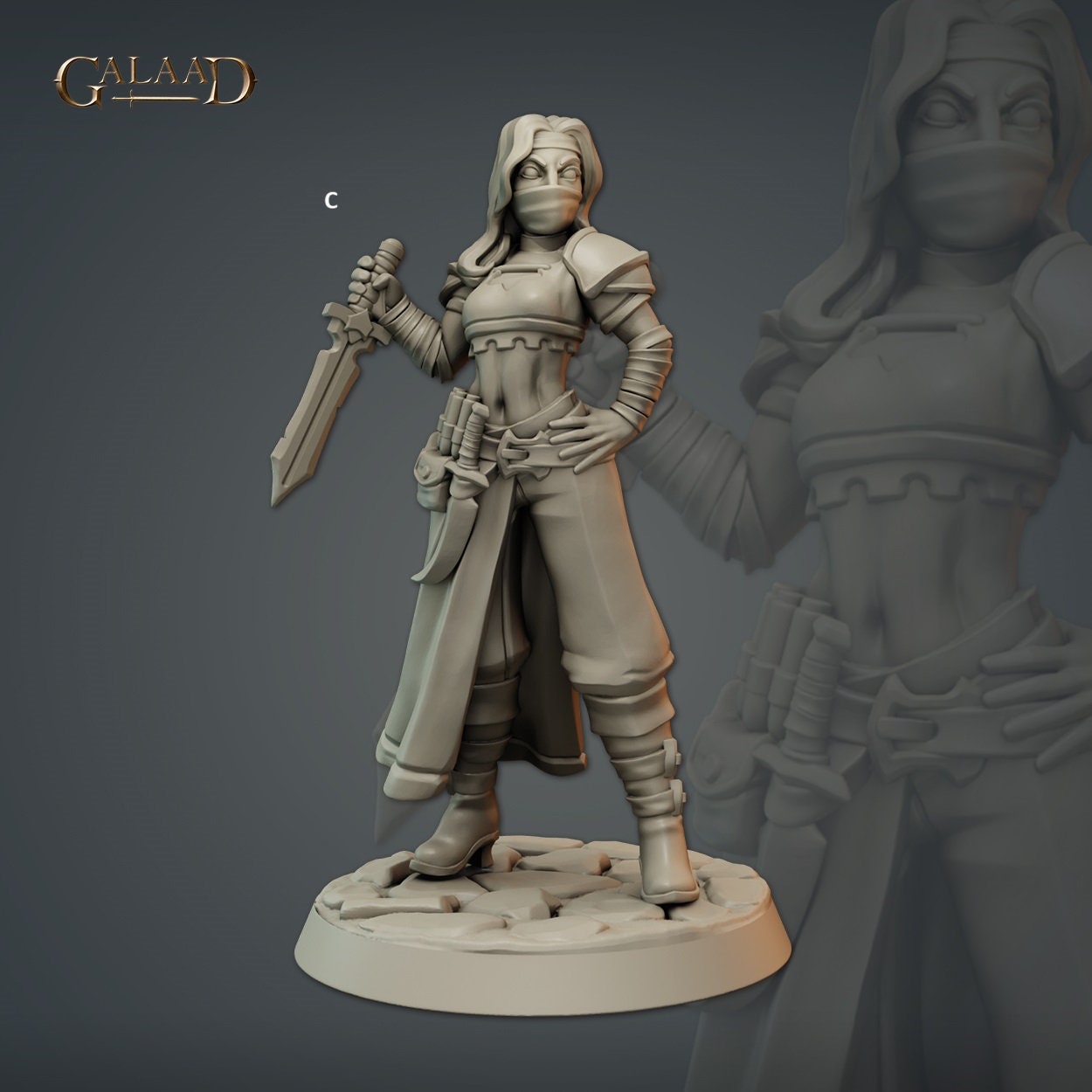 Female Thieves Guild Member | Galaad Miniatures | Compatible with D&D/AoS | Fantasy | Tabletop RPG