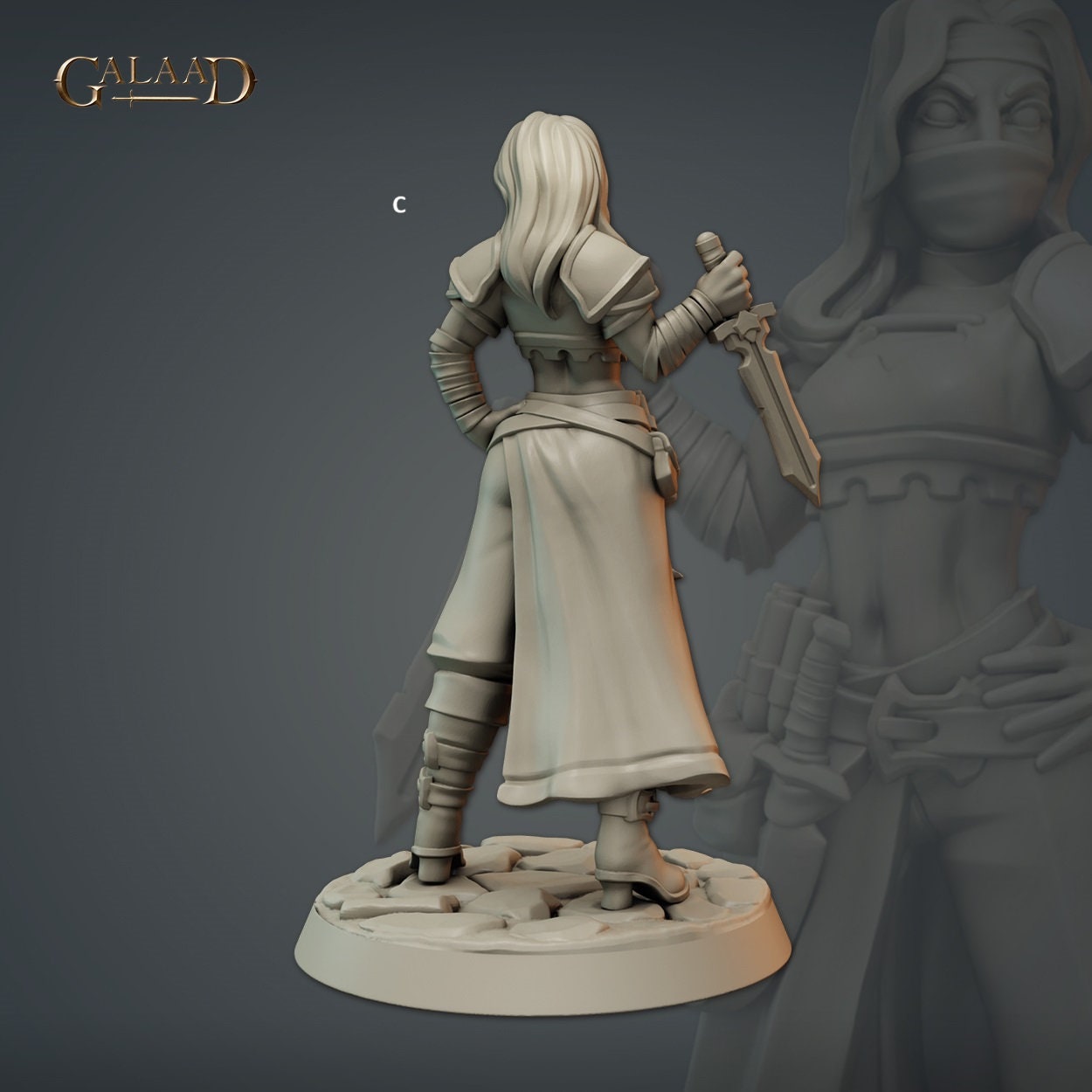 Female Thieves Guild Member | Galaad Miniatures | Compatible with D&D/AoS | Fantasy | Tabletop RPG