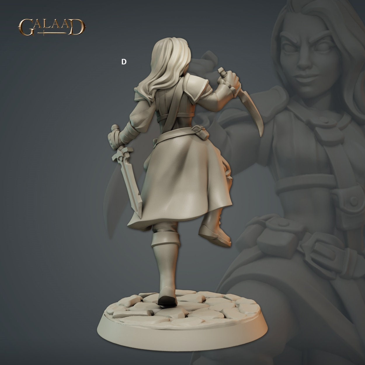 Female Thieves Guild Member | Galaad Miniatures | Compatible with D&D/AoS | Fantasy | Tabletop RPG