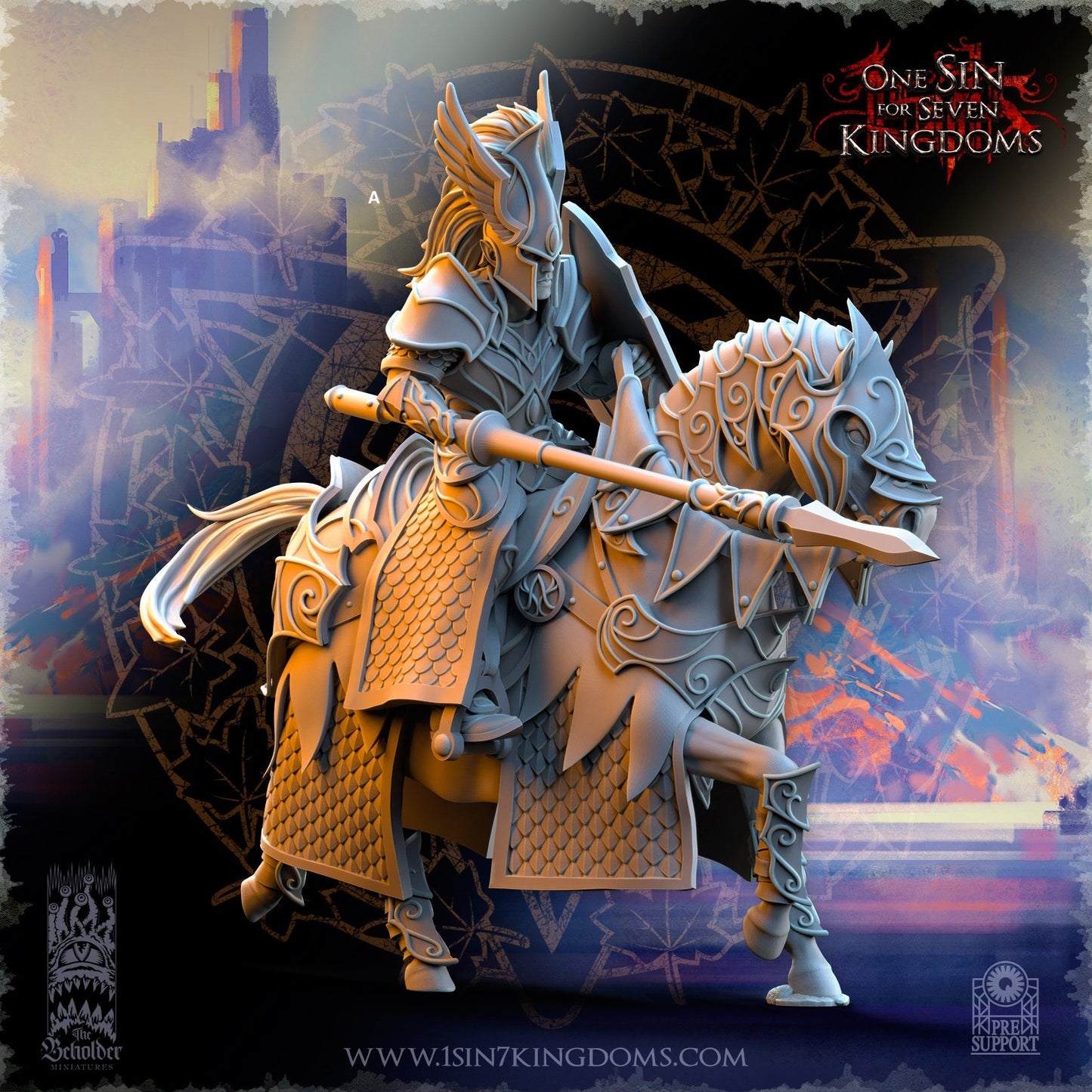 Knights of Ashur Lancer | The Beholder Miniatures | Compatible with D&D/AoS | Fantasy | Tabletop RPG