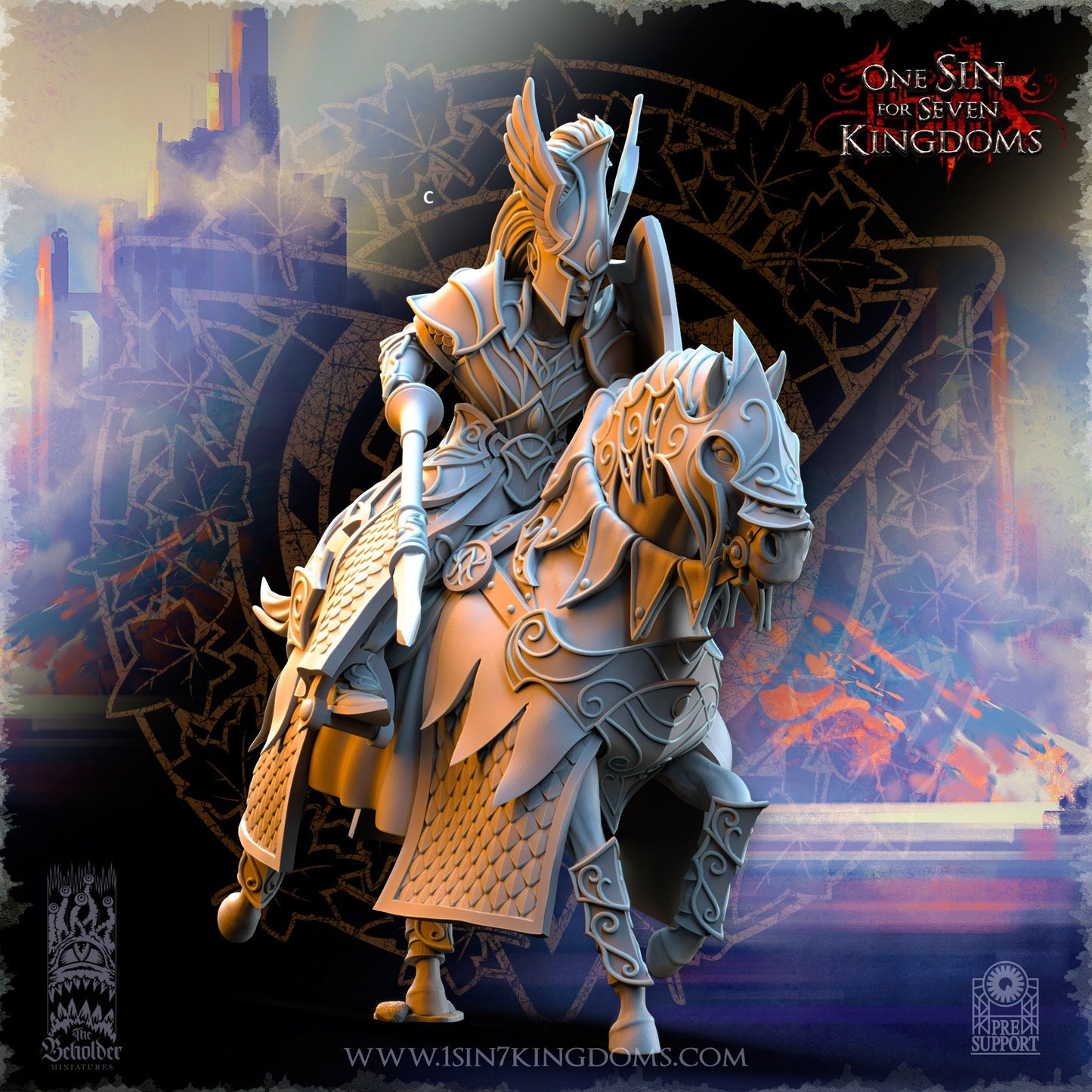 Knights of Ashur Lancer | The Beholder Miniatures | Compatible with D&D/AoS | Fantasy | Tabletop RPG