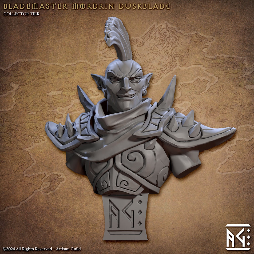 Mordrin Duskblade Bust | Artisan Guild | Compatible with D&D/AoS | Fantasy