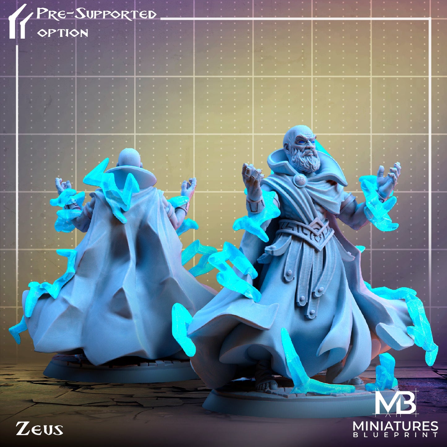 Greek God Zeus | Miniatures Blueprint | Compatible with D&D/AoS | Fantasy