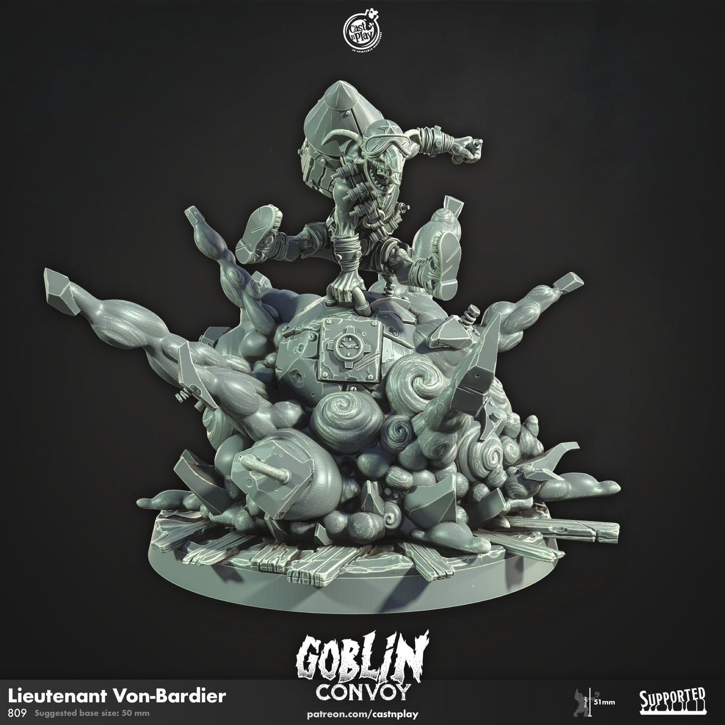 Goblin Lieutenant Von-Bardier | CastnPlay | Compatible with D&D/AoS | Fantasy
