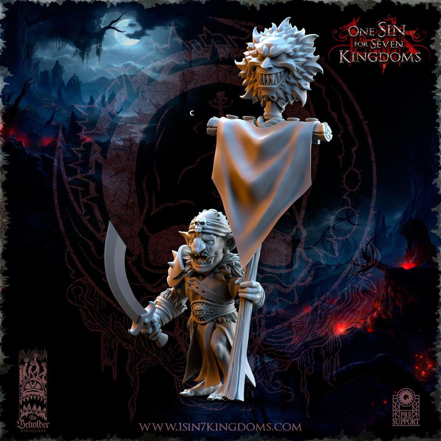 Black Horde Desert Goblin Command | The Beholder Miniatures | Compatible with D&D/AoS | Fantasy | Tabletop RPG