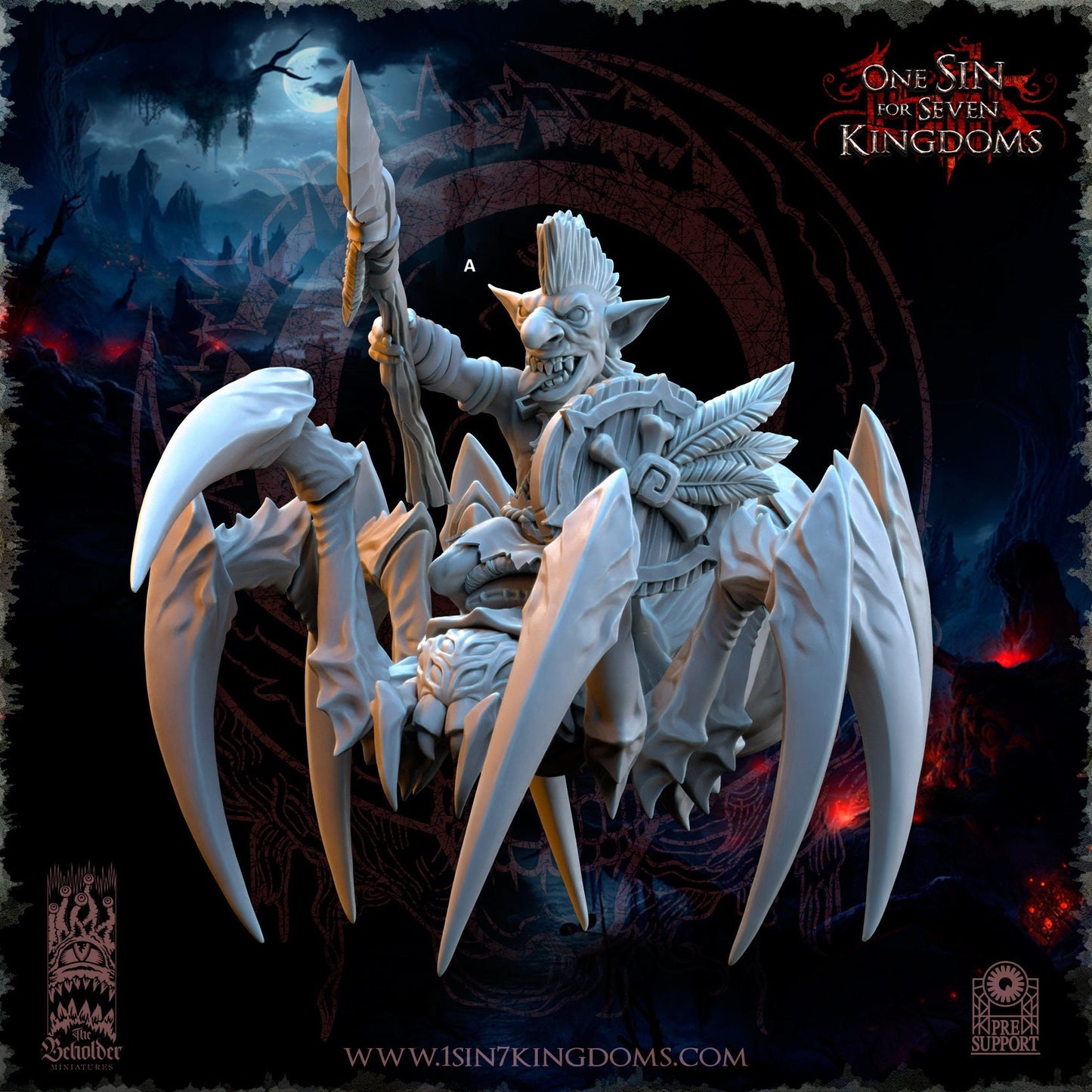 Black Horde Goblin Jungle Spider Riders | The Beholder Miniatures | Compatible with D&D/AoS | Fantasy | Tabletop RPG