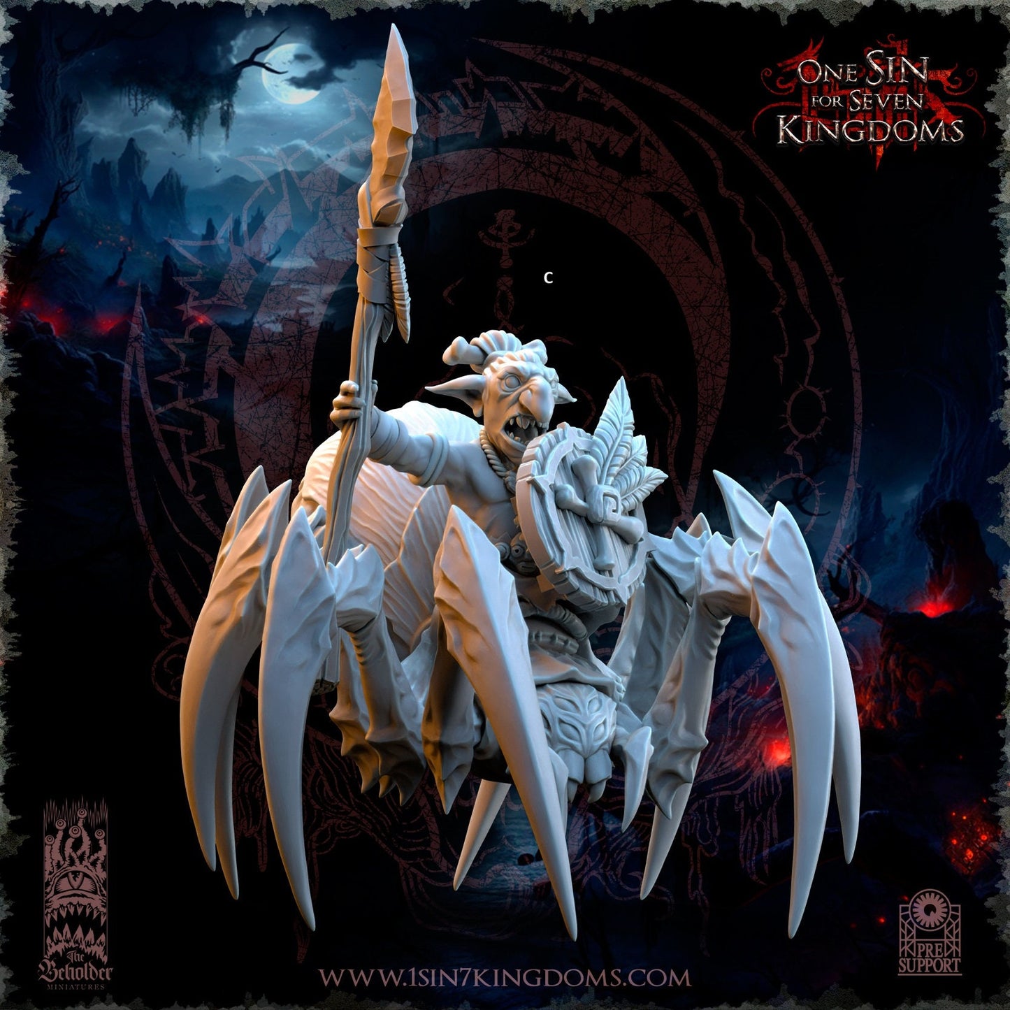Black Horde Goblin Jungle Spider Riders | The Beholder Miniatures | Compatible with D&D/AoS | Fantasy | Tabletop RPG