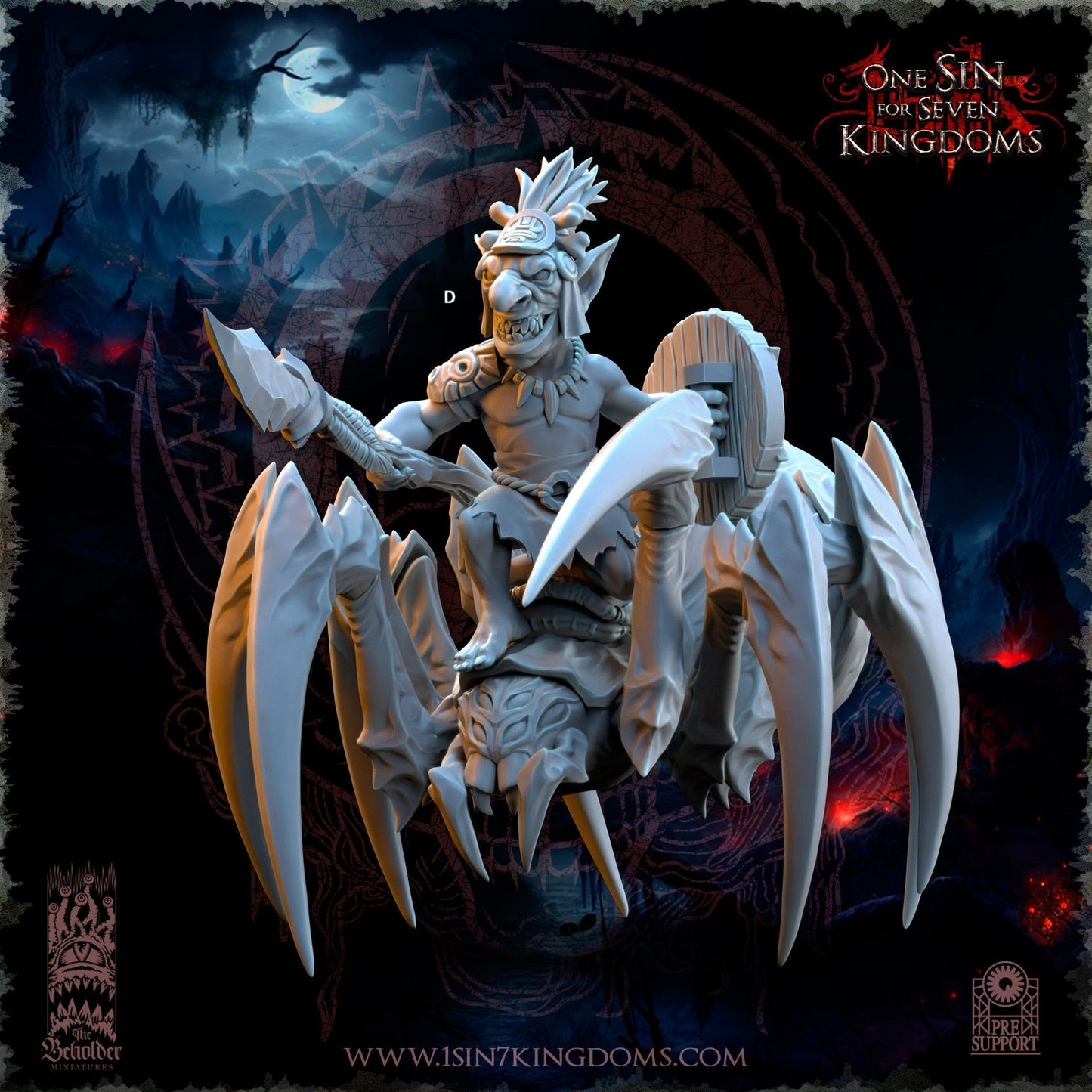 Black Horde Goblin Jungle Spider Riders | The Beholder Miniatures | Compatible with D&D/AoS | Fantasy | Tabletop RPG