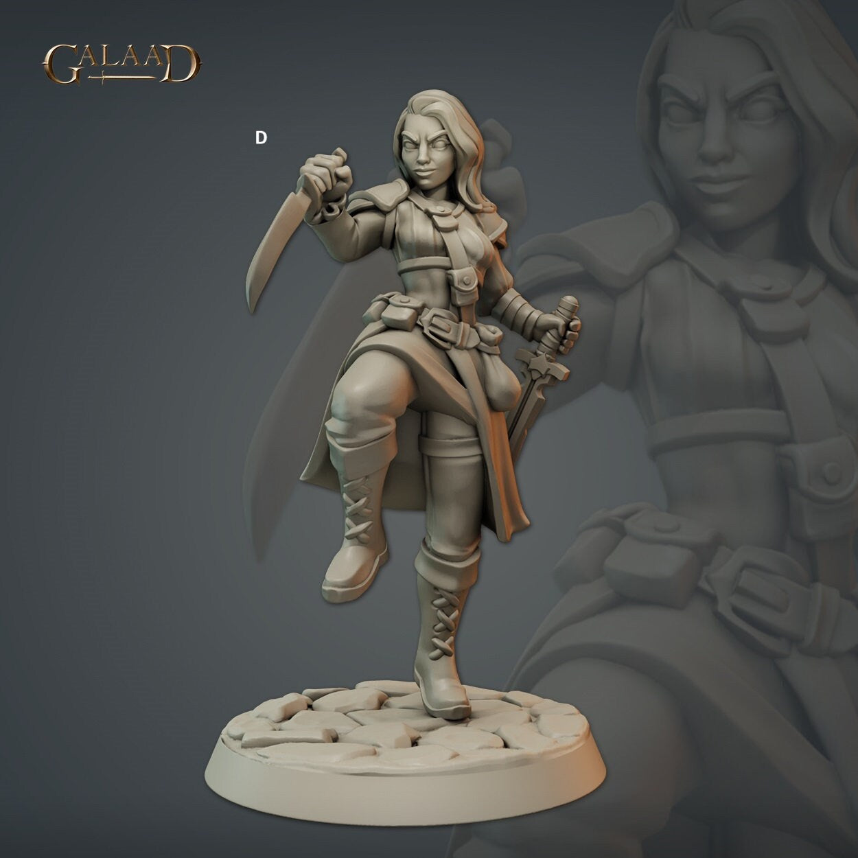 Female Thieves Guild Member | Galaad Miniatures | Compatible with D&D/AoS | Fantasy | Tabletop RPG