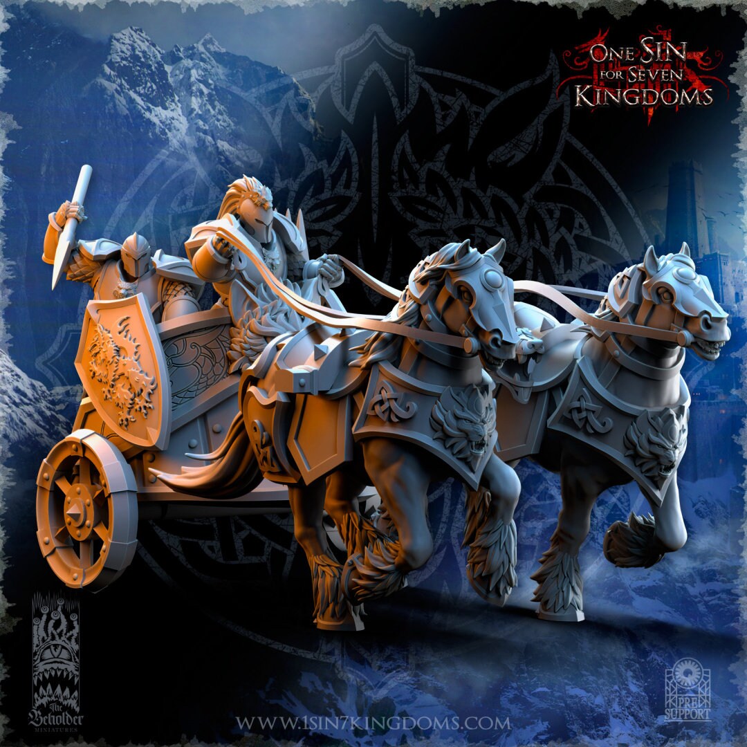 StormWolves Warthunder Chariot | The Beholder Miniatures | Compatible with D&D/AoS | Fantasy | Tabletop RPG