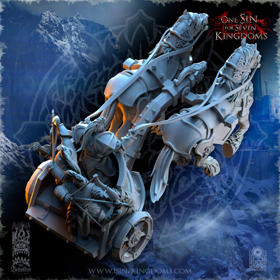 StormWolves Warthunder Chariot | The Beholder Miniatures | Compatible with D&D/AoS | Fantasy | Tabletop RPG