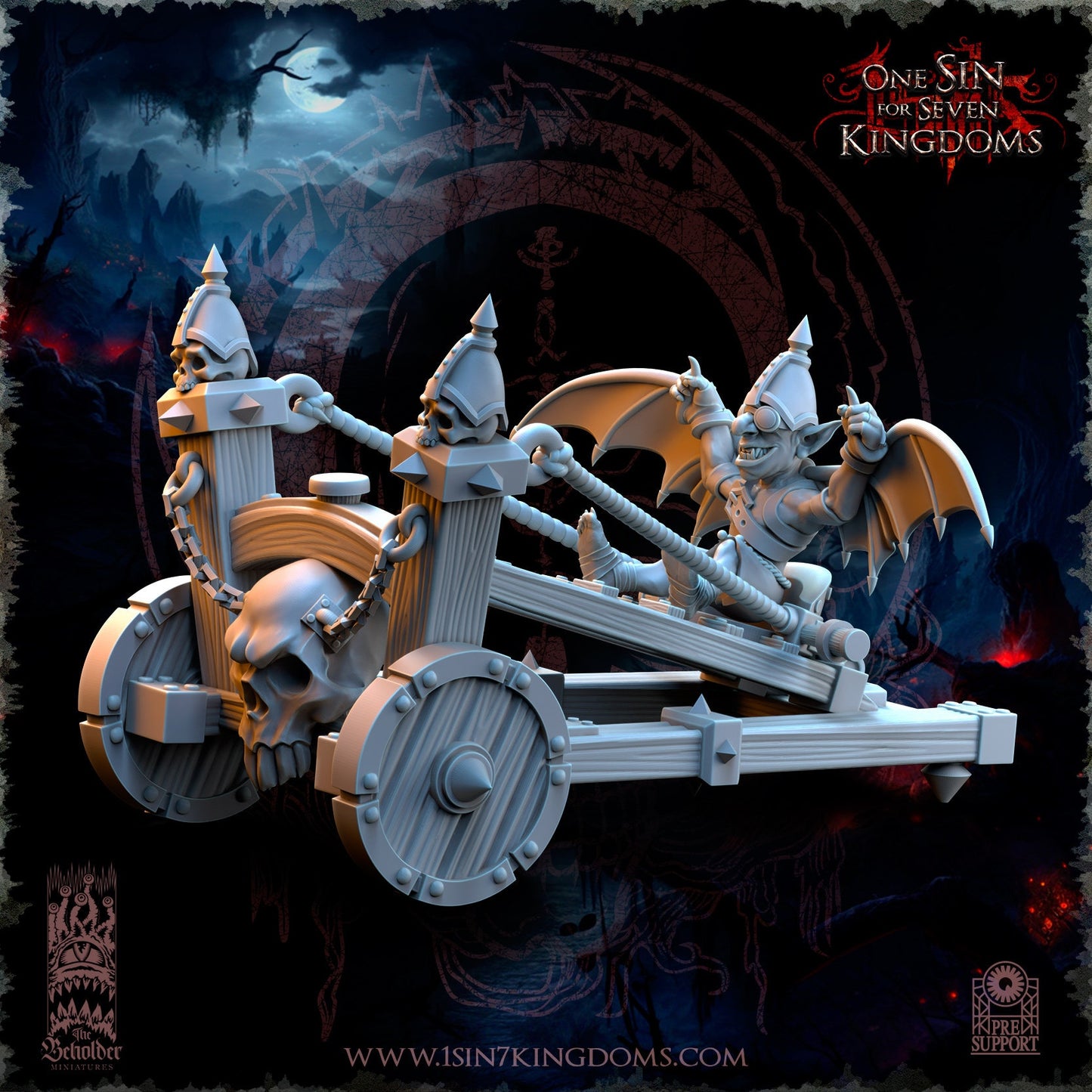 Black Horde Goblin Slingshot of Doom | The Beholder Miniatures | Compatible with D&D/AoS | Fantasy | Tabletop RPG