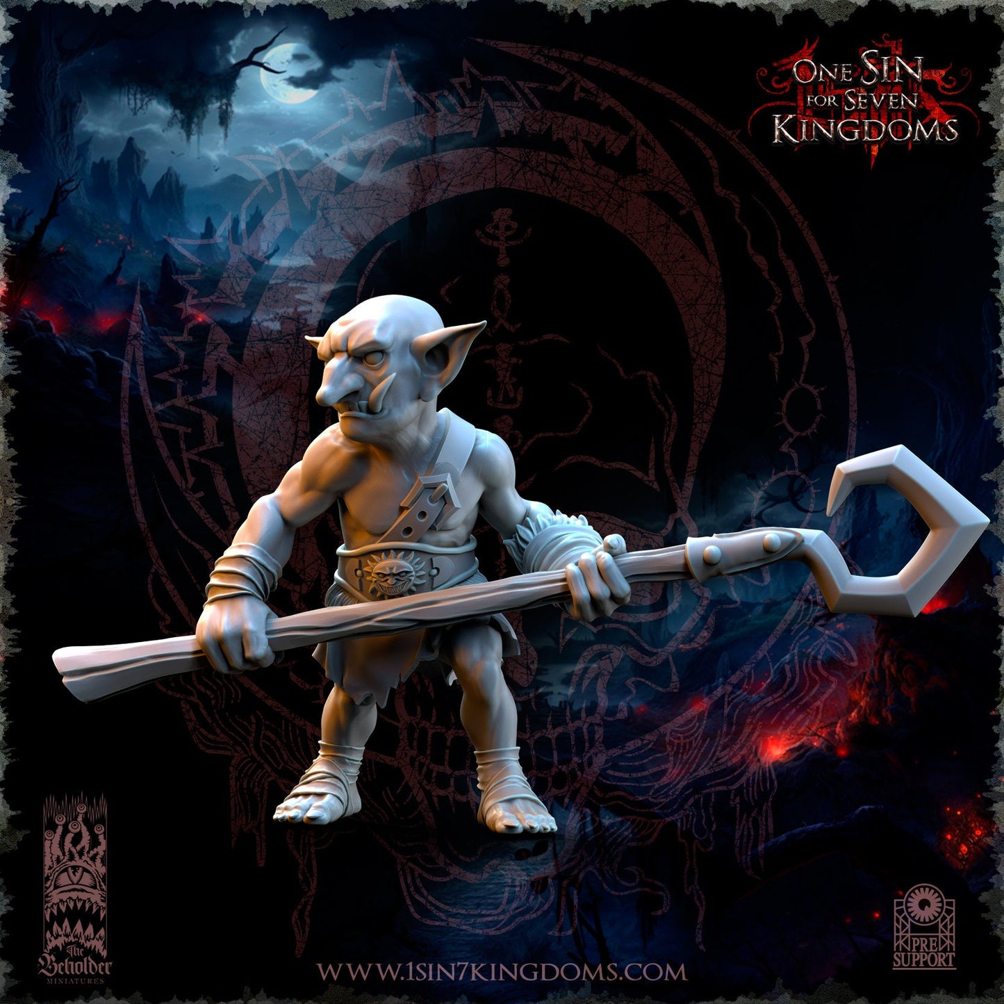 Black Horde Goblin Slingshot of Doom | The Beholder Miniatures | Compatible with D&D/AoS | Fantasy | Tabletop RPG