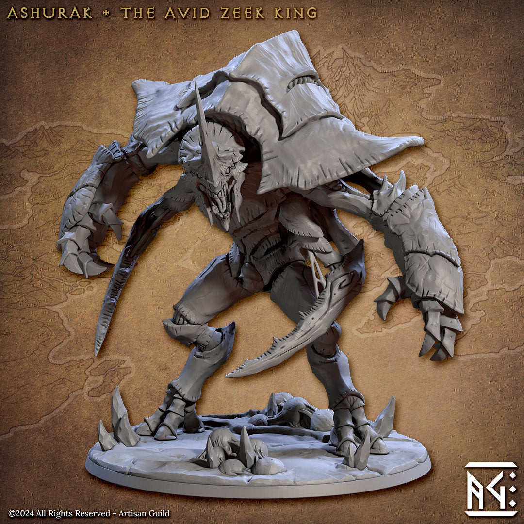 Ashurak Zeek King | Artisan Guild Miniatures | Compatible with D&D/AoS | Fantasy | Tabletop RPG