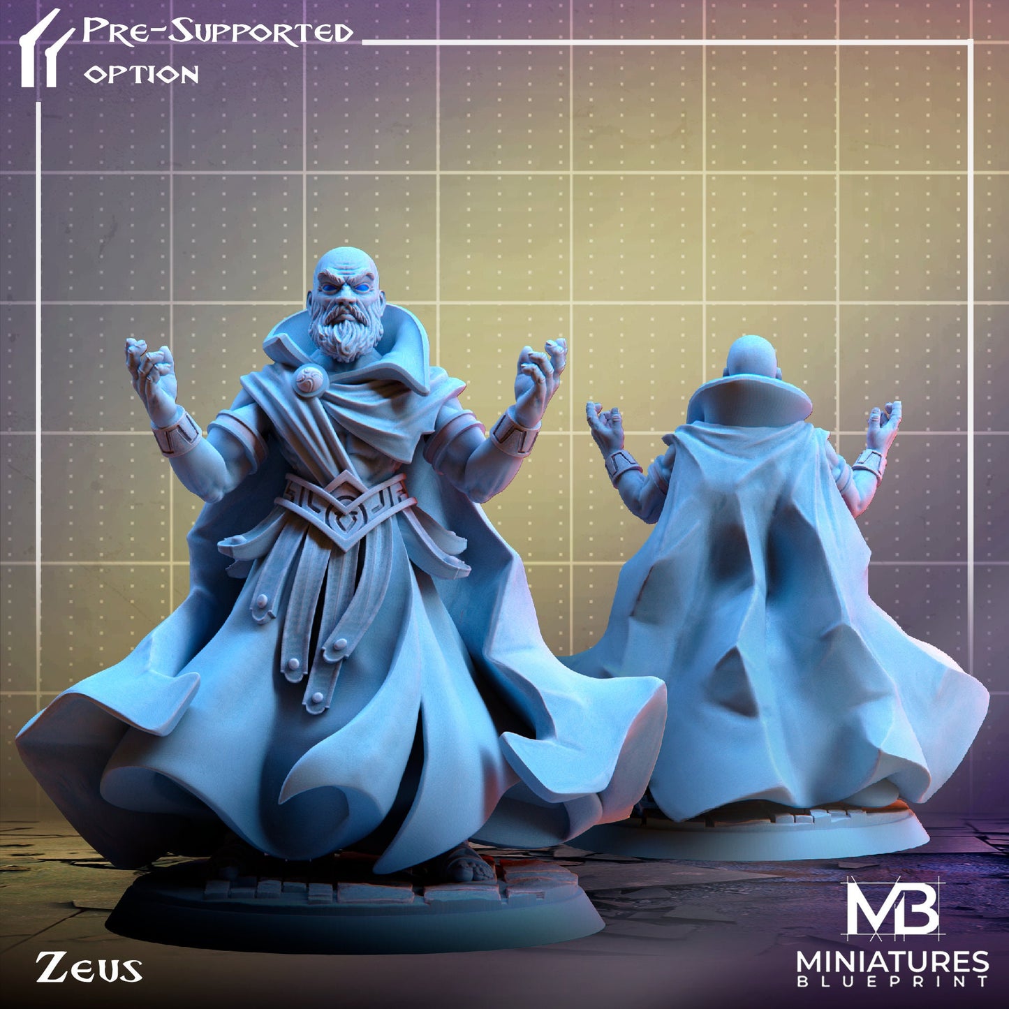 Greek God Zeus | Miniatures Blueprint | Compatible with D&D/AoS | Fantasy