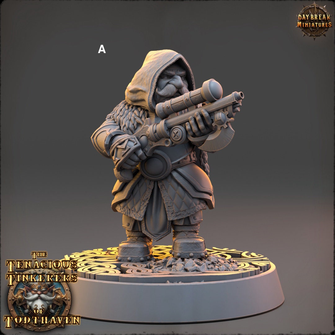 Tenacious Gnome Gunners | DayBreak Miniatures | Compatible with D&D/AOS | Fantasy | Tabletop